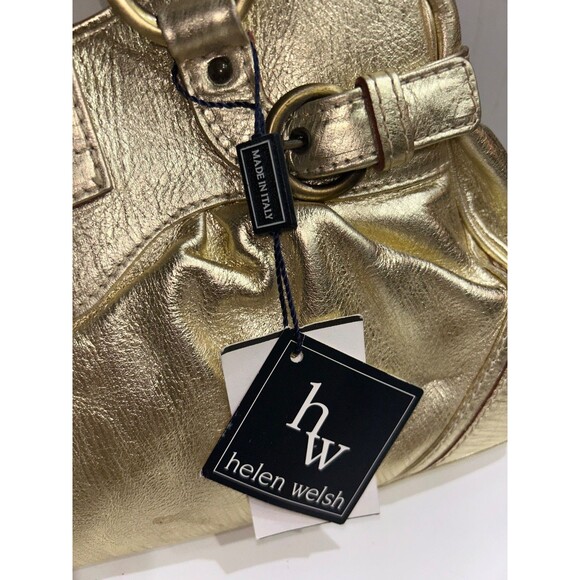 Helen Welsh Vintage NWT Gold Leather Shoulder Bag - Picture 6 of 15